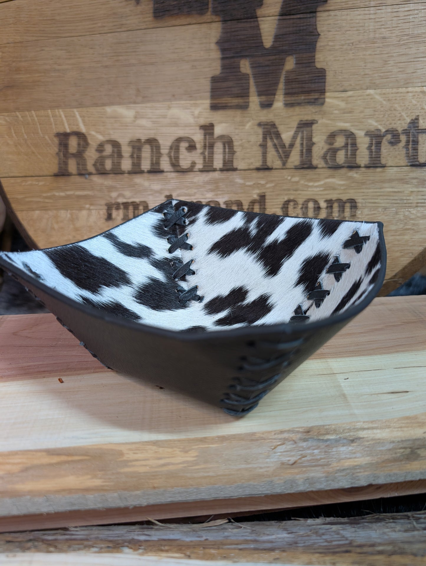 Small Cowhide Catchall Bowls