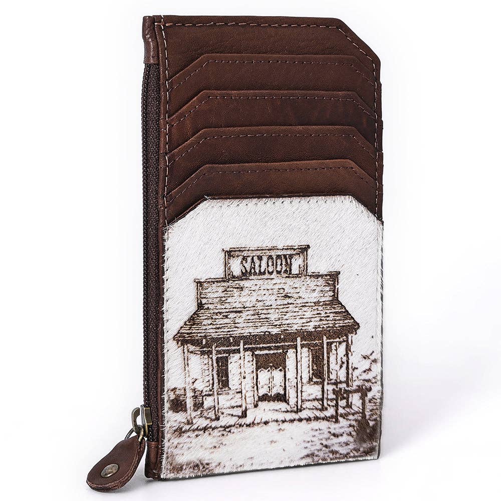 Cardholder with saloon design on a white background