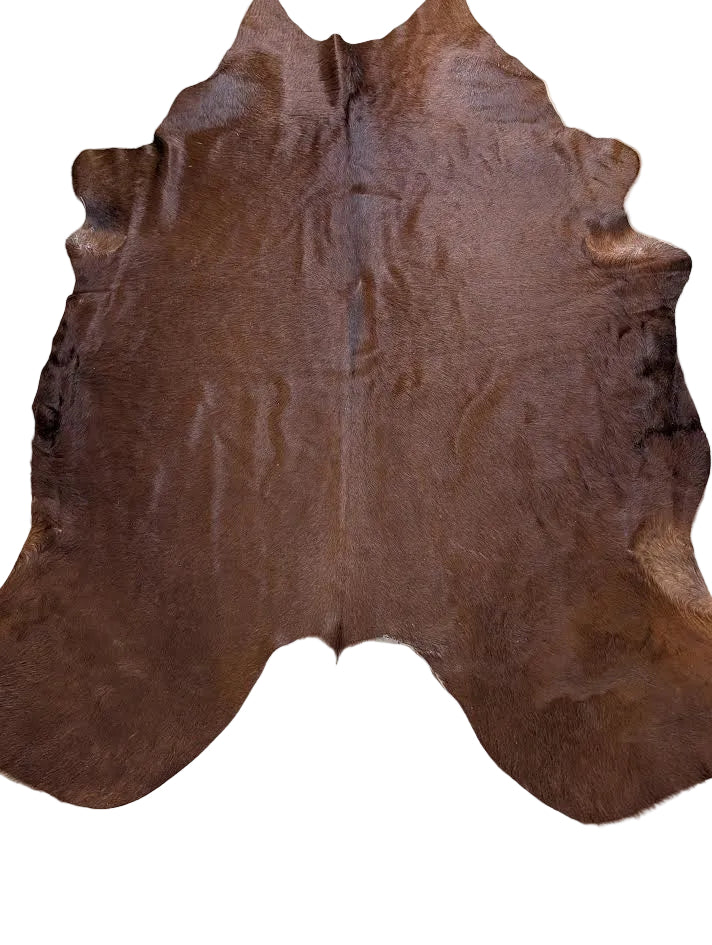Dark red cowhide rug 