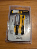 DeWalt Flex Torq drill bit set in packaging on a wooden surface