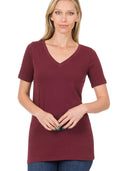 Lightweight short sleeve tee by Zenana styled with denim shorts