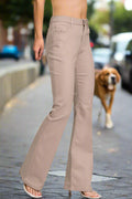 High-Rise Bootcut Color Denim Pants – Ash Mocha