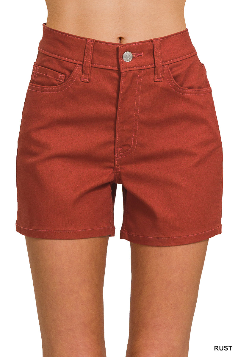 Zenana High Rise Stretch Color Jean Shorts – Trendy Summer Denim