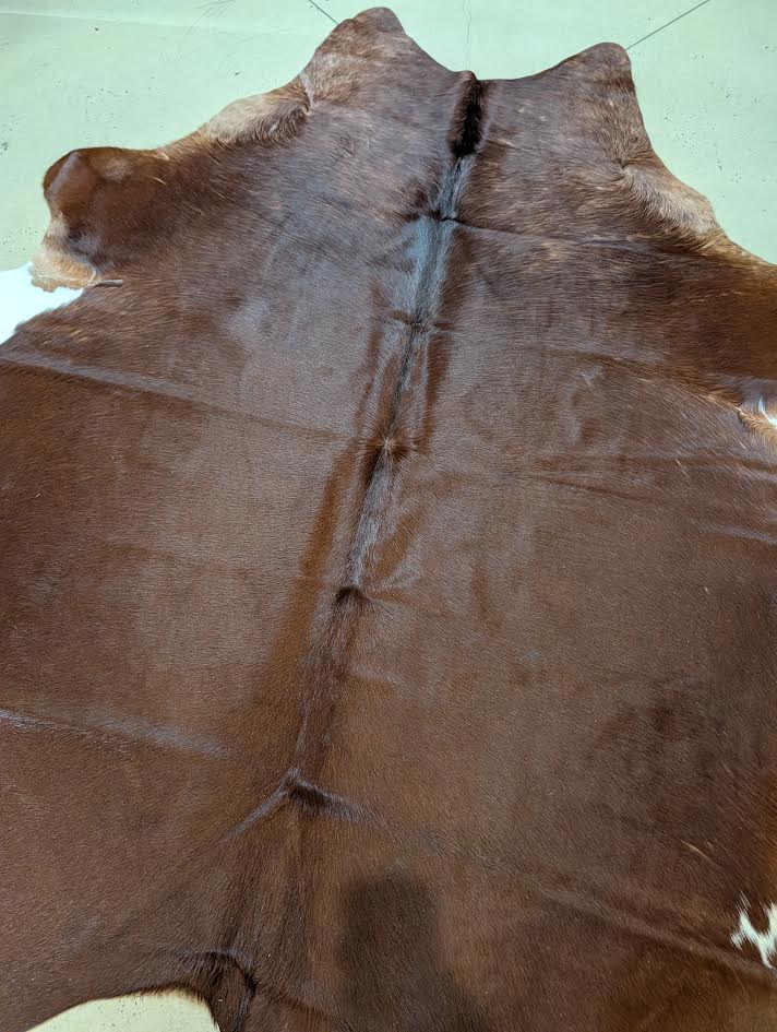 Dark Red cowhide rug