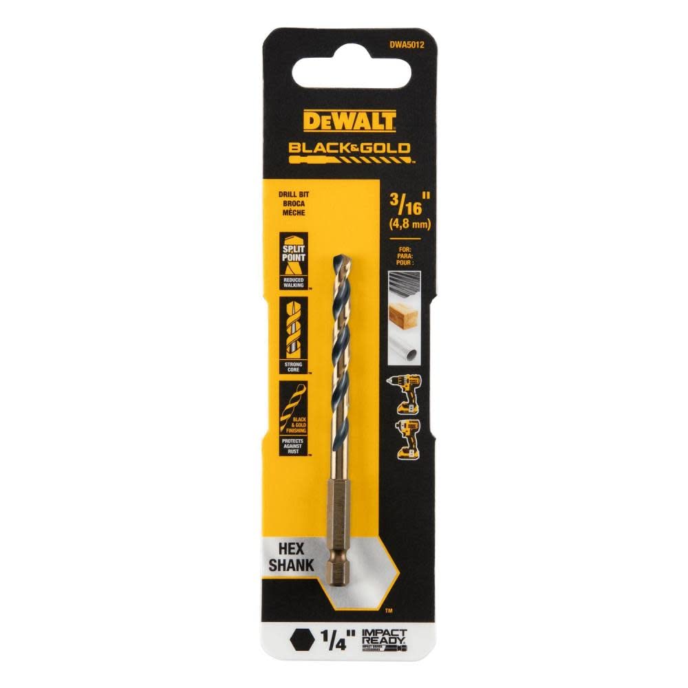 DeWalt drill bit with packaging on a white background