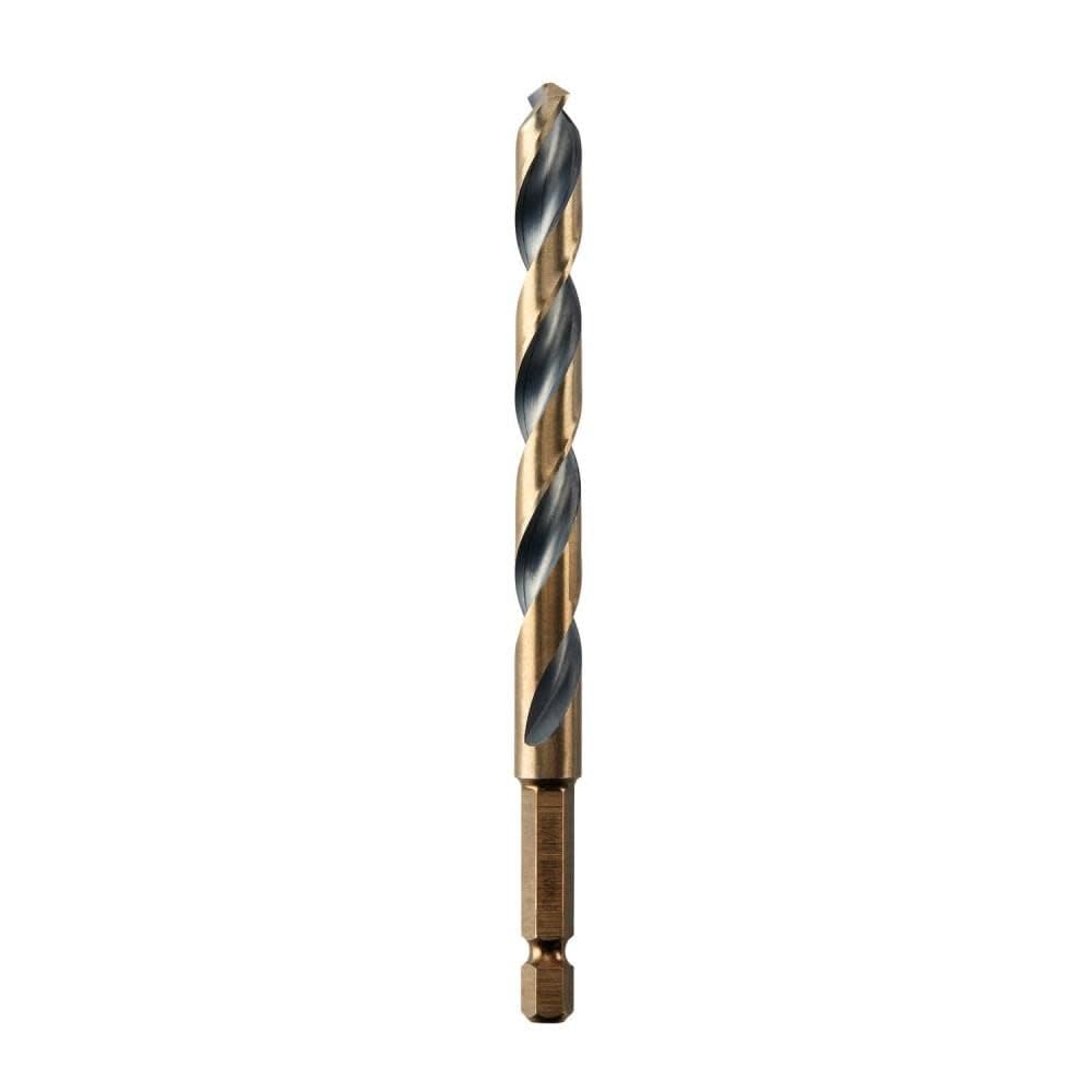 Drill bit with spiral design on a white background