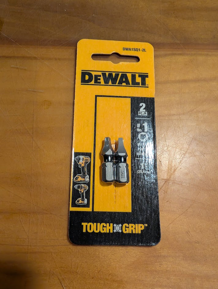 DeWalt drill bit set packaging on a wooden surface