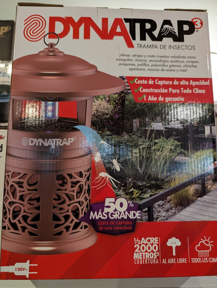 Dynatrap insect trap packaging with product and branding details.