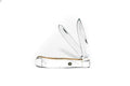 Trapper knife with two blades open on a white background