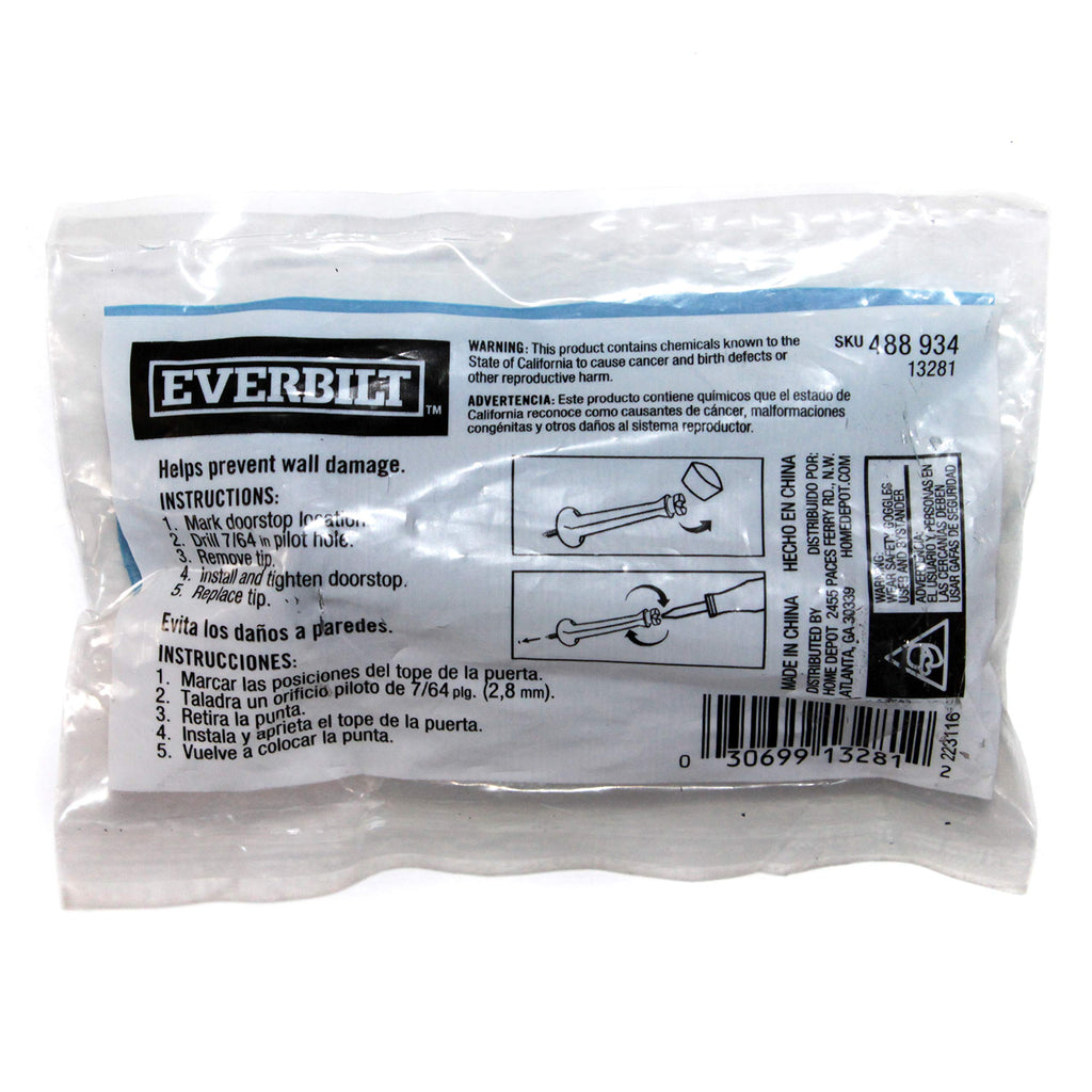 Everbilt Doorstop packaging with instructions