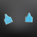Faux Turquoise Cow Tag Earrings | Western Cowgirl Statement Jewelry