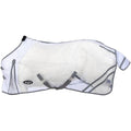 Tough1 Micro Mesh Fly Sheet shown on horse featuring fine mesh body, fleece wither protection, and tail flap for insect protection