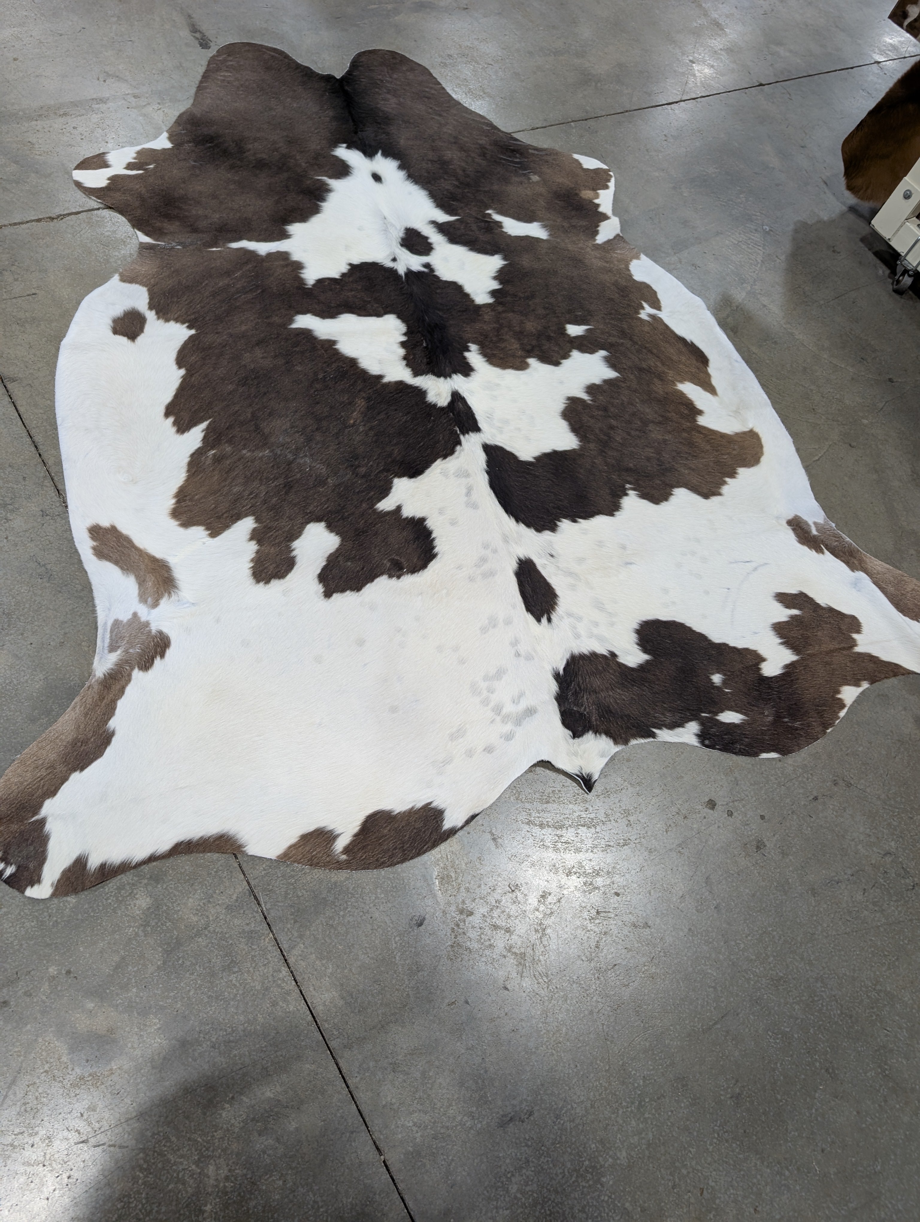 Brown and white Full size genuine cowhide rug