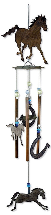 28" Galloping Cowboys Wind Chime Garden Decor