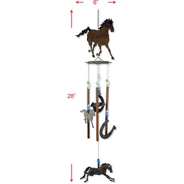 28" Galloping Cowboys Wind Chime Garden Decor