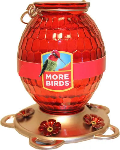 More Birds Red Hummingbird feeder 