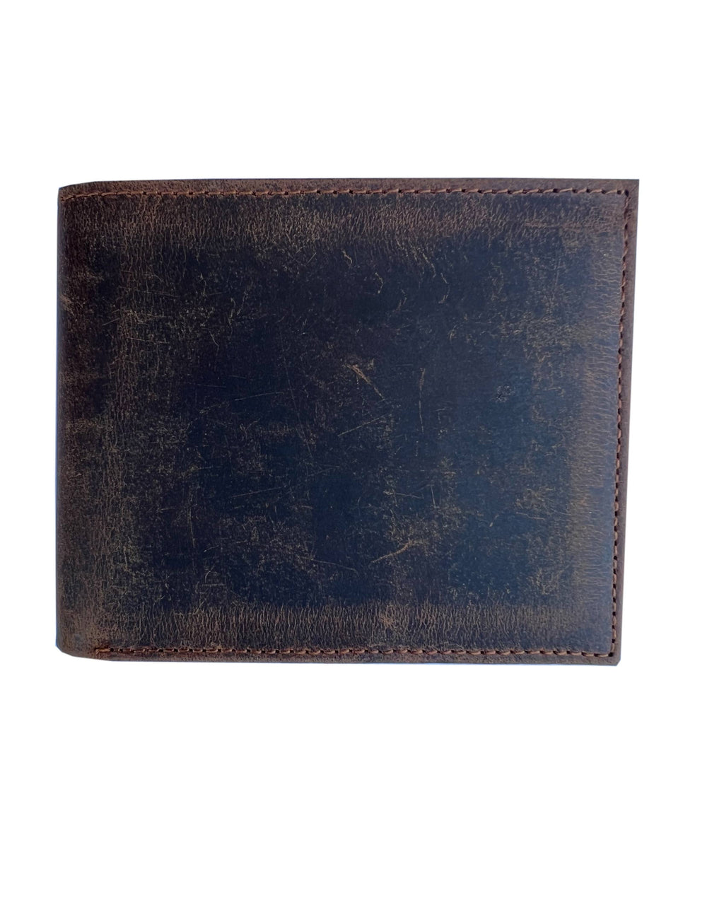 Brown leather wallet on a white background