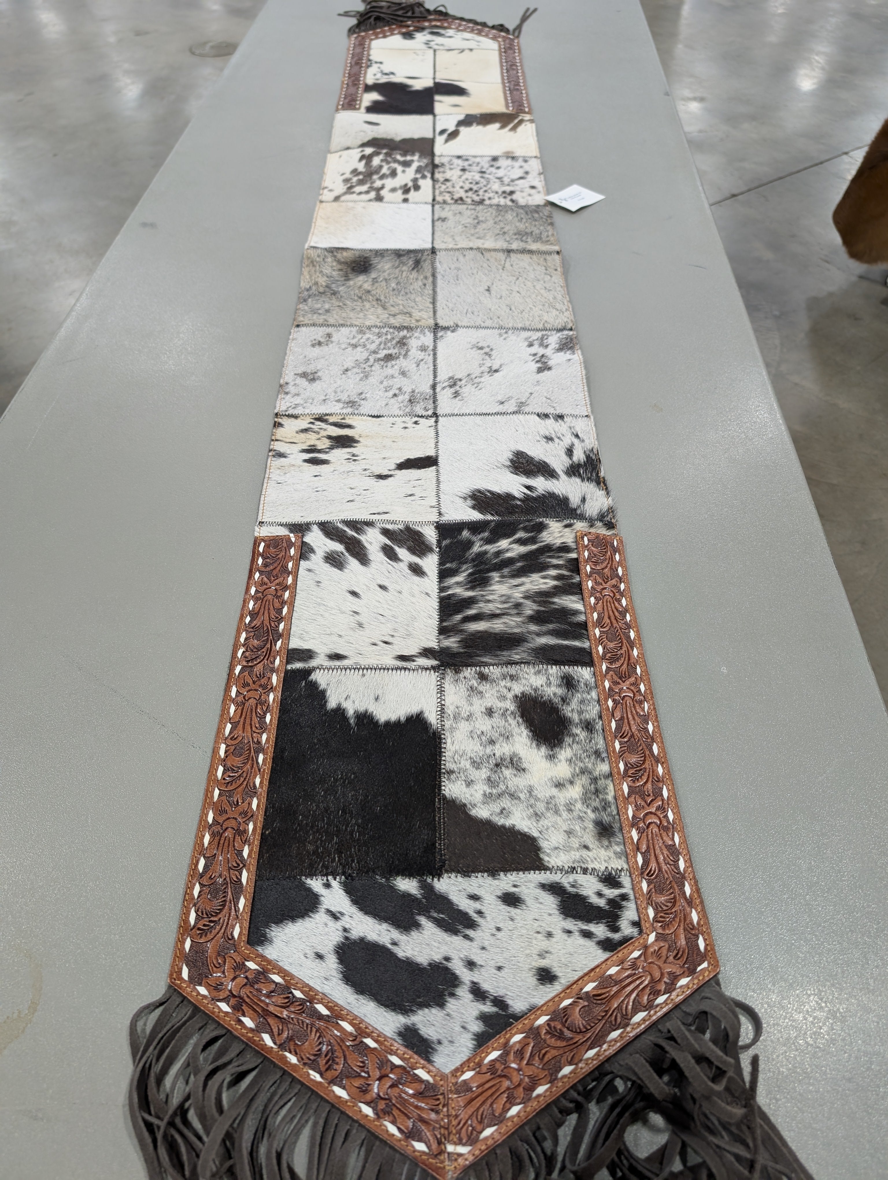 Real Cowhide table runner