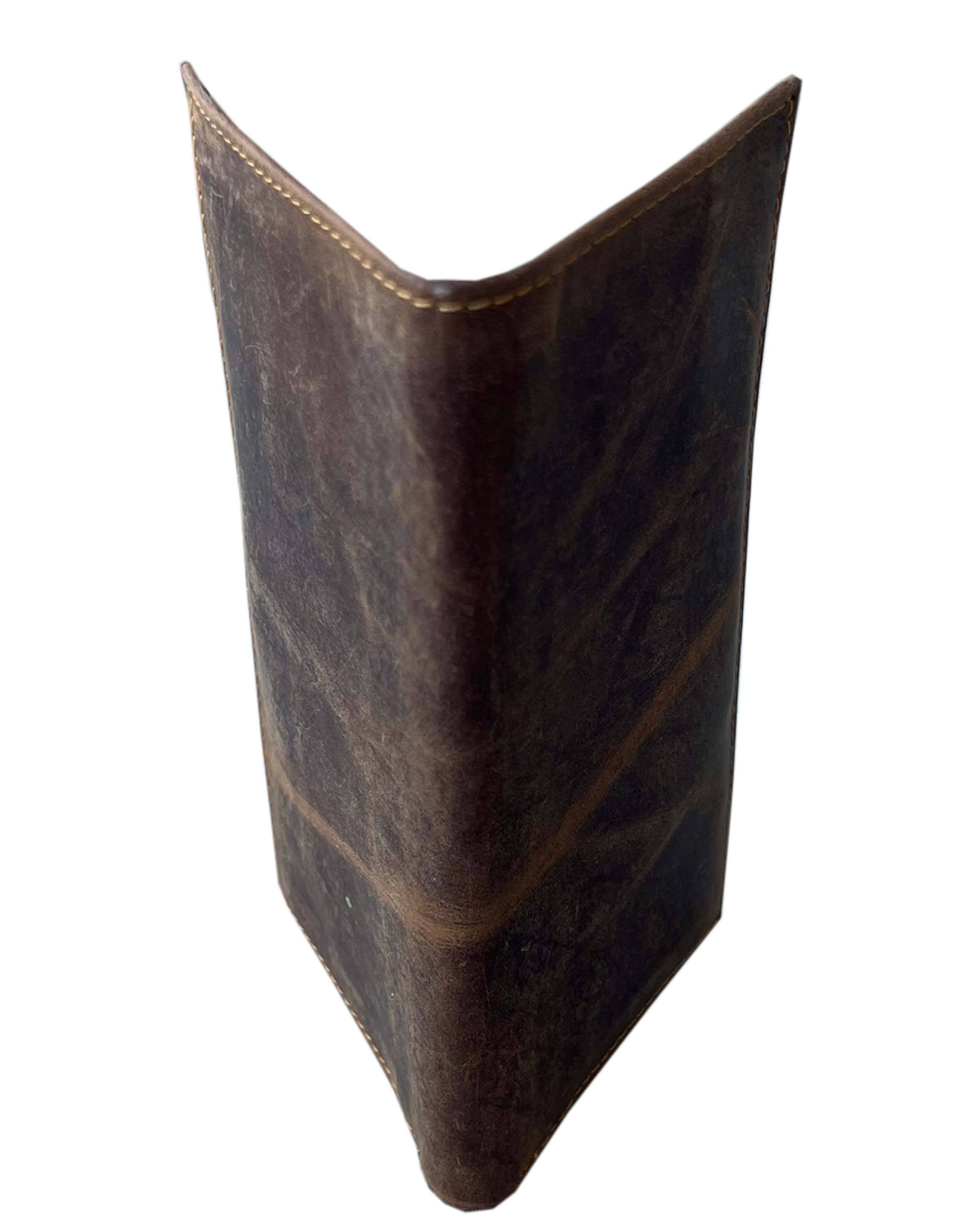 Brown leather wallet on a white background