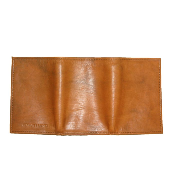 Brown leather wallet on a white background