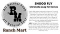 Advertisement for Ranch Mart All Natural Soap with product details and usage instructions.