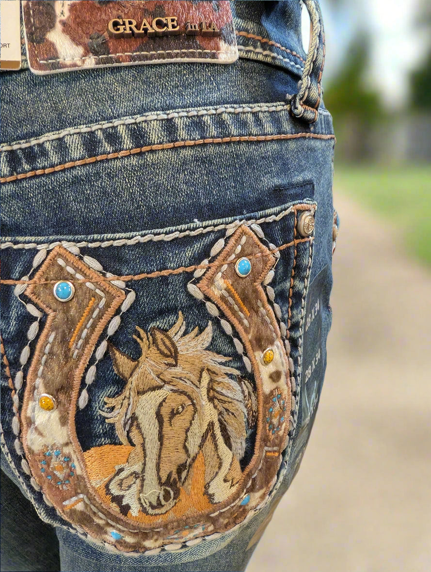 Embroidered Bootcut Jeans