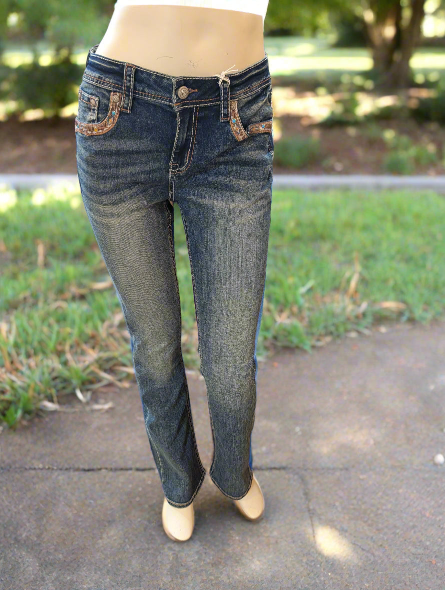 Horse Embroidered Bootcut Jeans