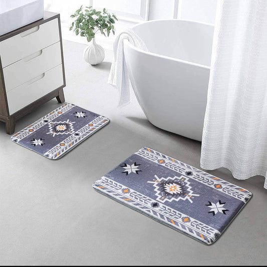 Grey Aztec Western 2pc Mat