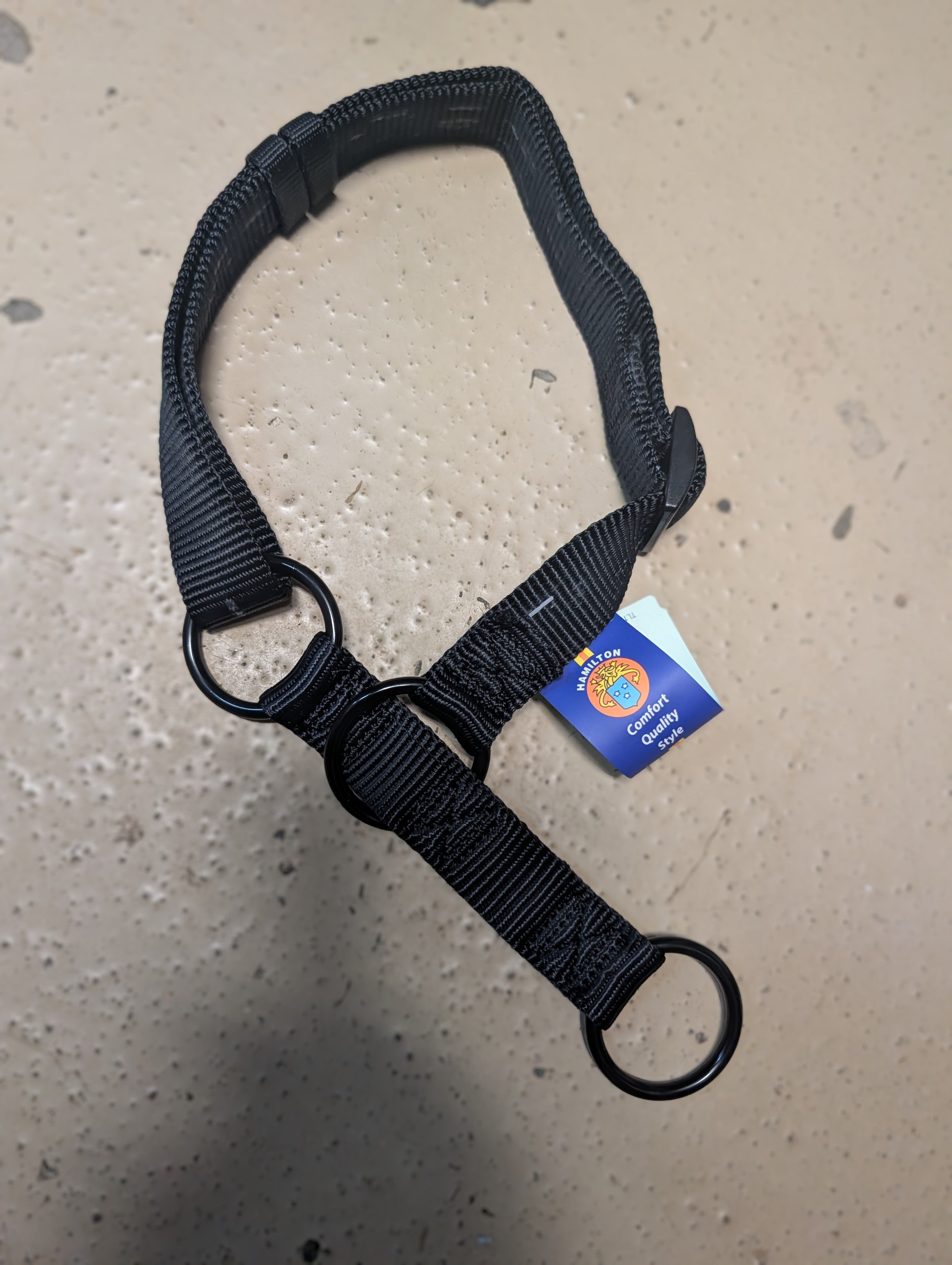 Hamilton black nylon choke collar