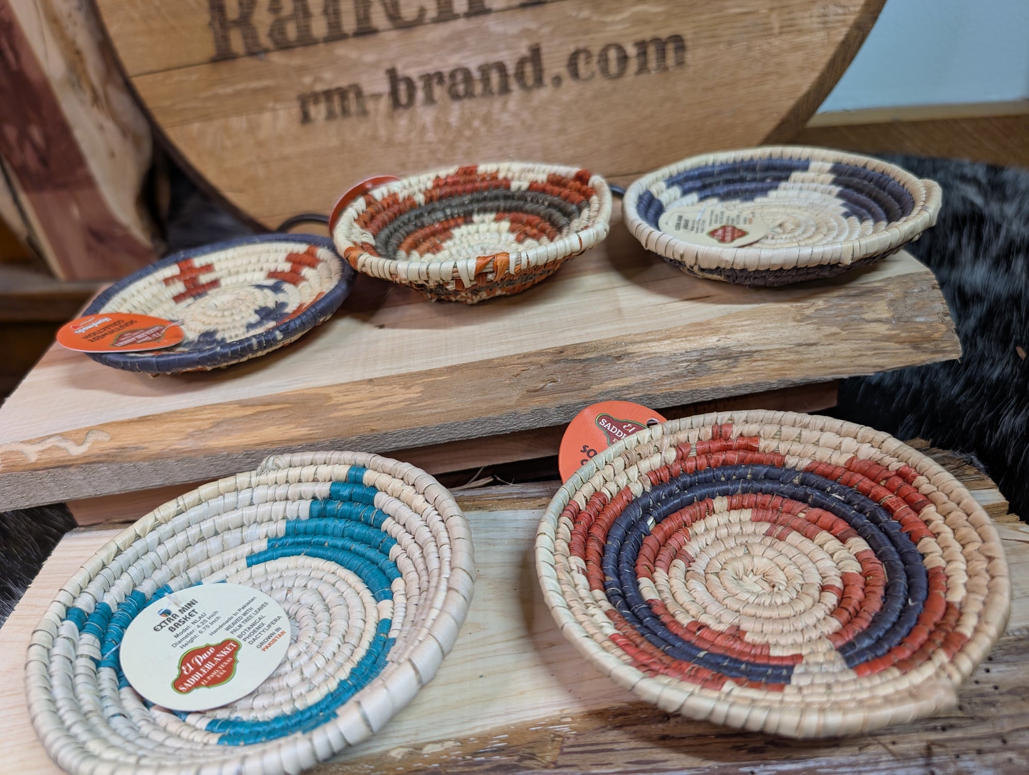 Handwoven mini basket made from natural palm tree leaves, approx. 2 to 3 inches