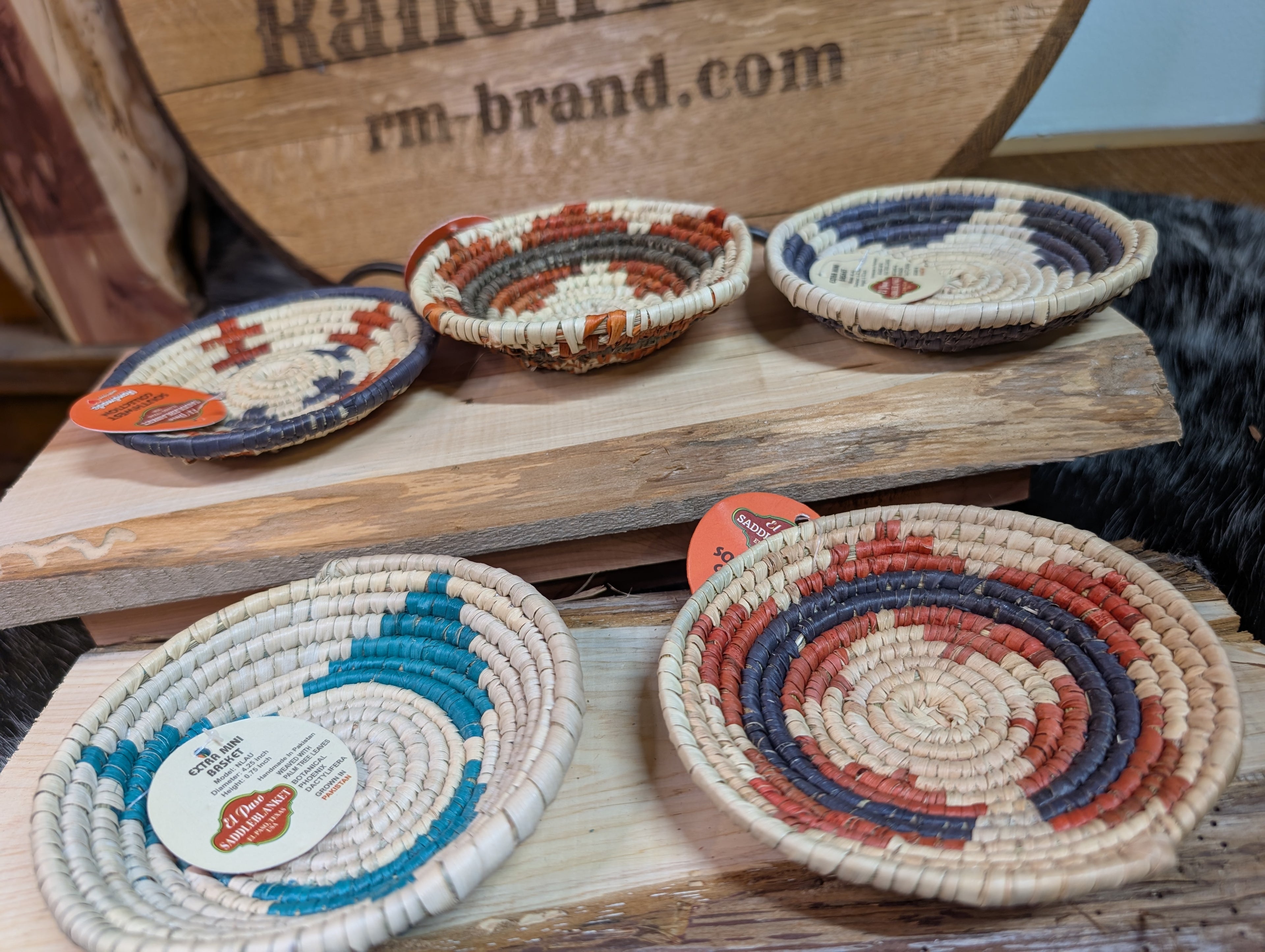Handwoven mini basket made from natural palm tree leaves, approx. 2 to 3 inches