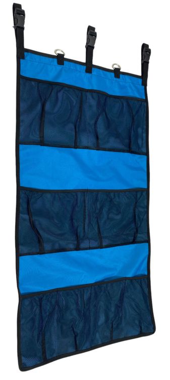 In Blue This hanging storage caddy is the ultimate solution for your trailer organization needs!