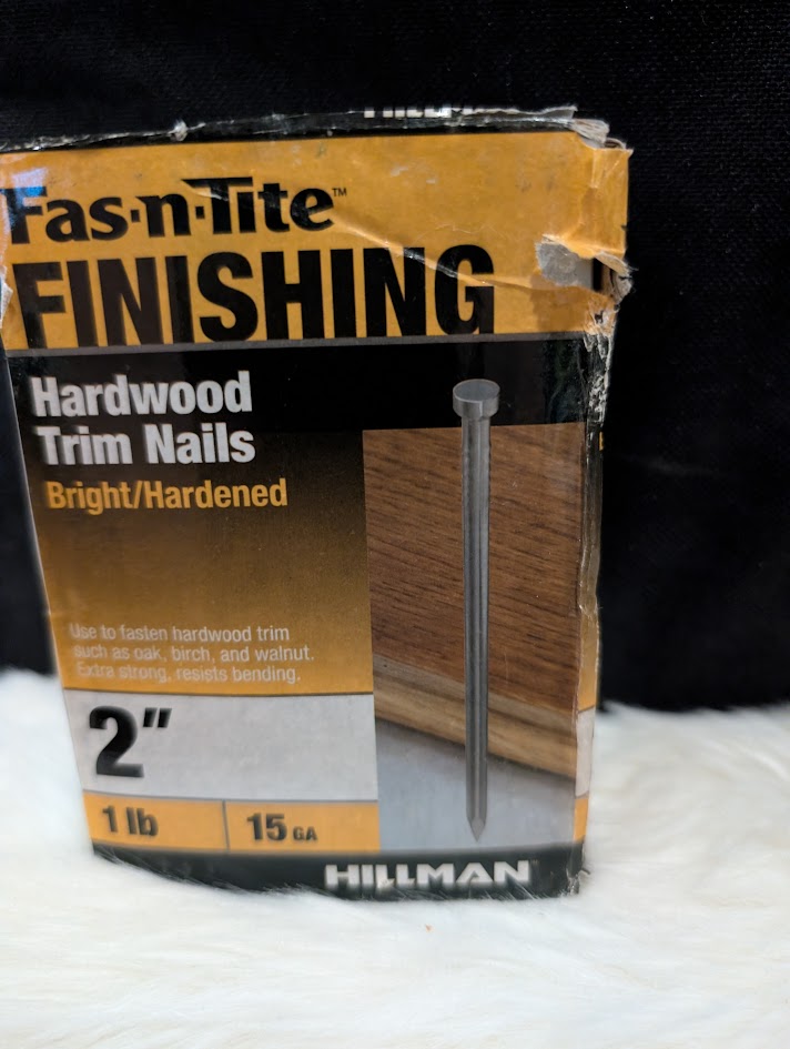 Box of Hardwood finish nails
