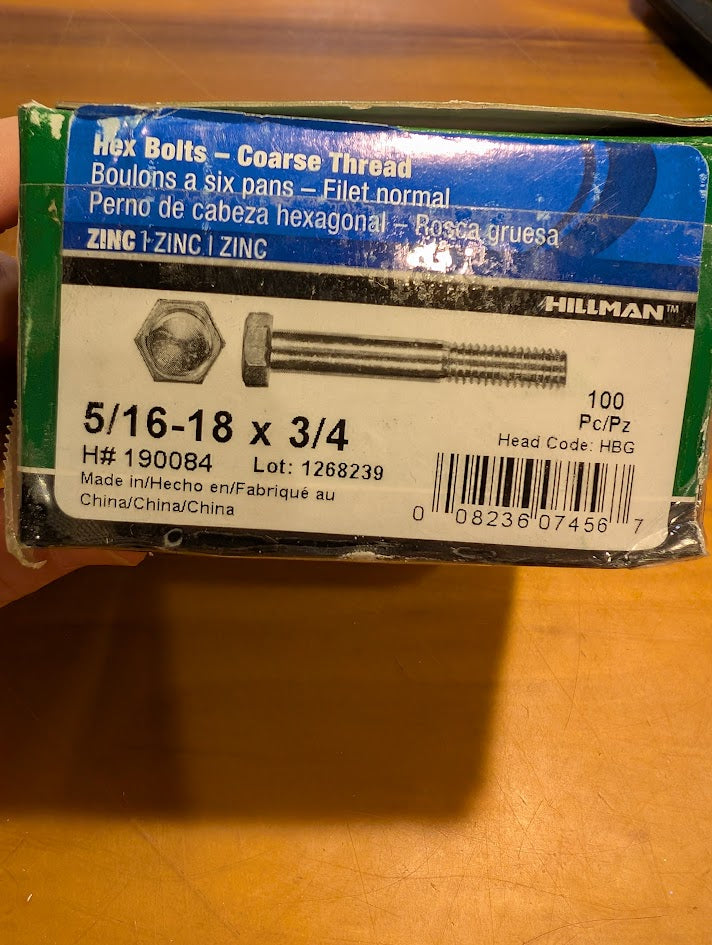 Box of Hex Bolts - Coarse Thread 