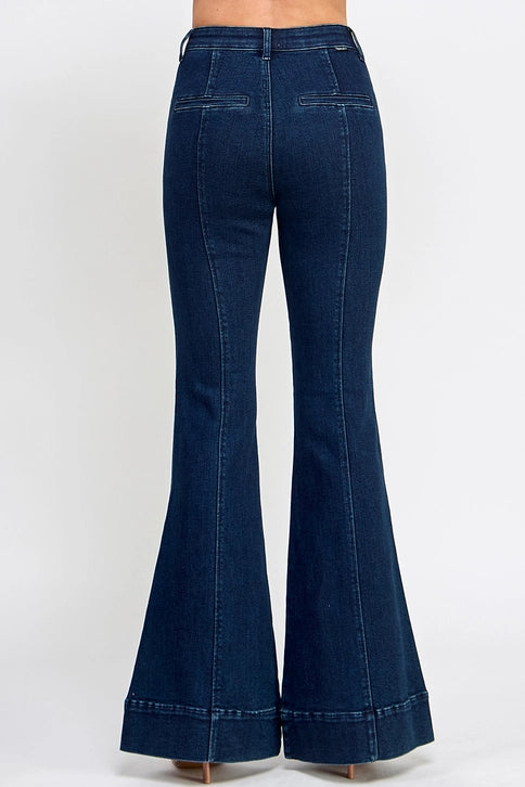 High rise blue jeans 