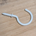 White metal screw in cup hook part of a 30 pack