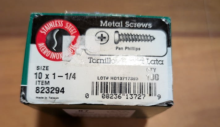 Box pan phillips metal screws