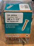 Box of screws with label on a clear container