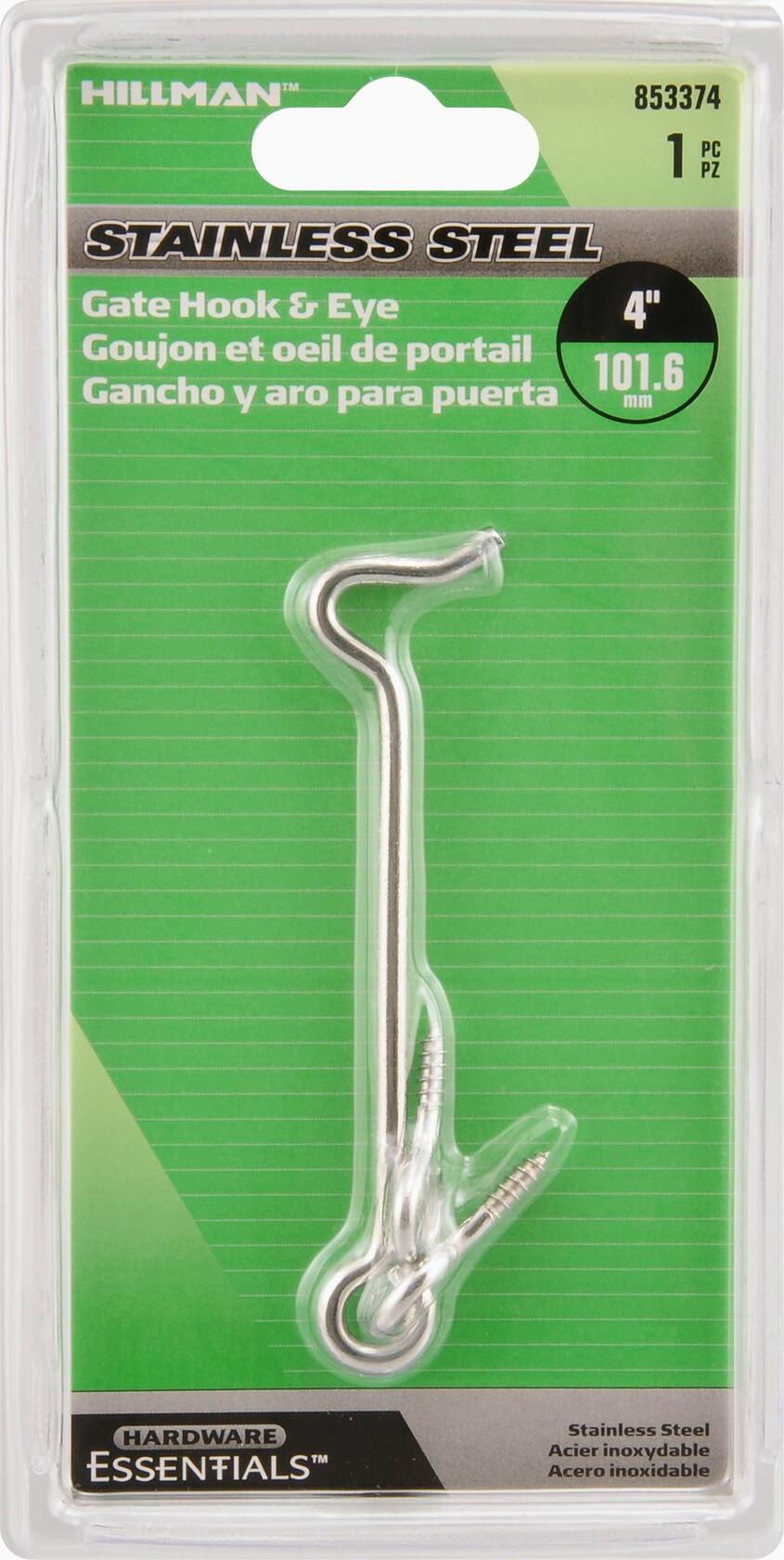 Hillman stainless steel gate hook and eye