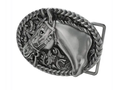 Antique Silver Horse head cowboy belt buckle