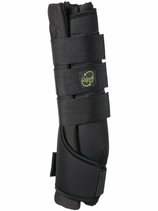 Horse leg wrapped with Tough 1 Ceramic Quick Wrap showing secure fit and therapeutic coverage.