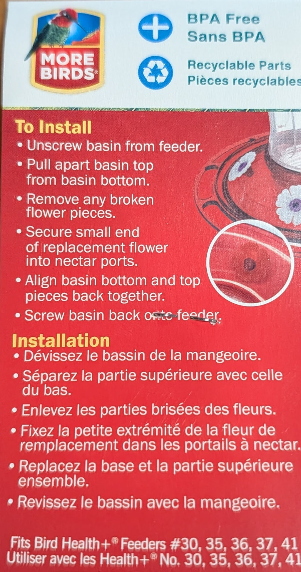 More birds Hummingbird Feeder Replacement Flowers