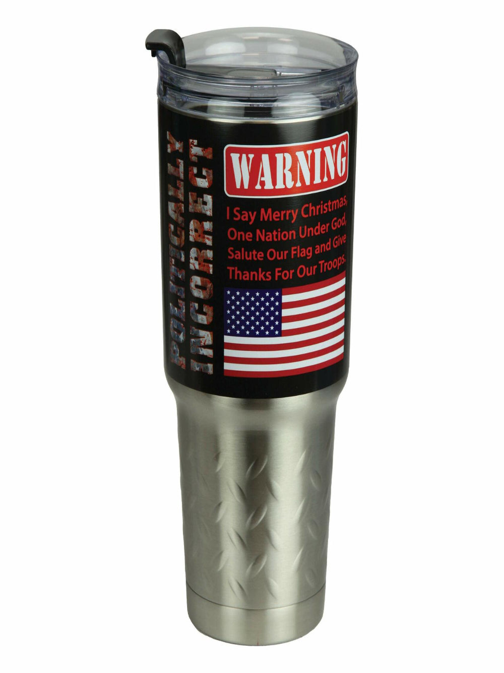 Rivers Edge 32 oz insulated stainless steel tumbler with lid and bold political graphic