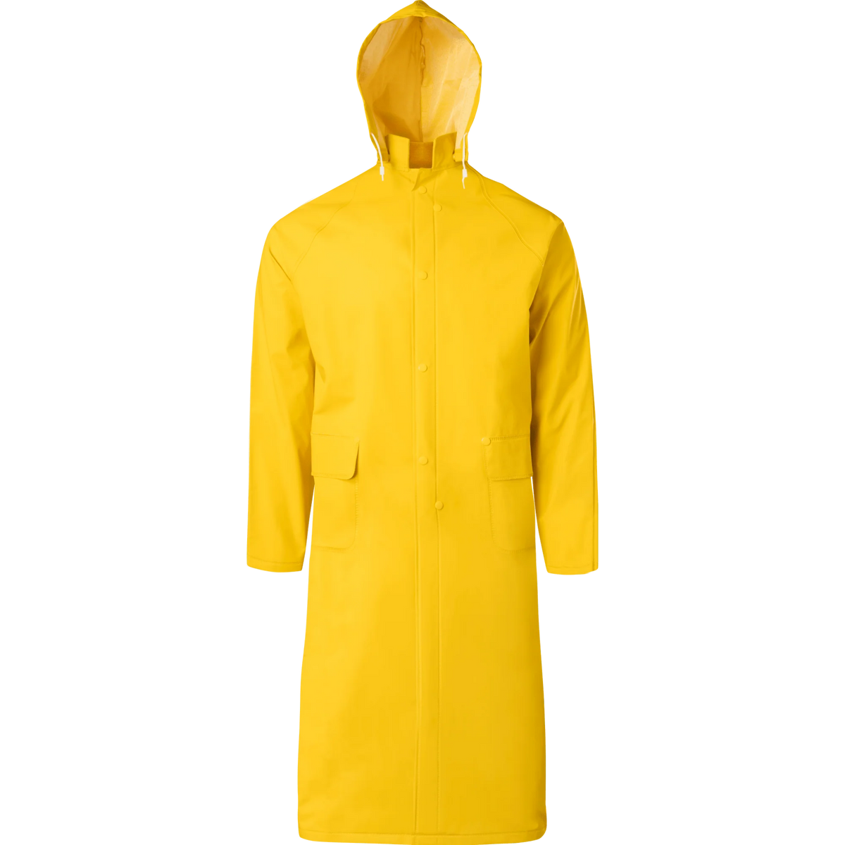 Front view of Iron Wear yellow raincoat