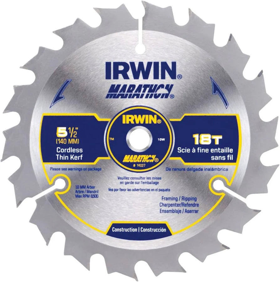 Up-close Irwin Circular saw blade 