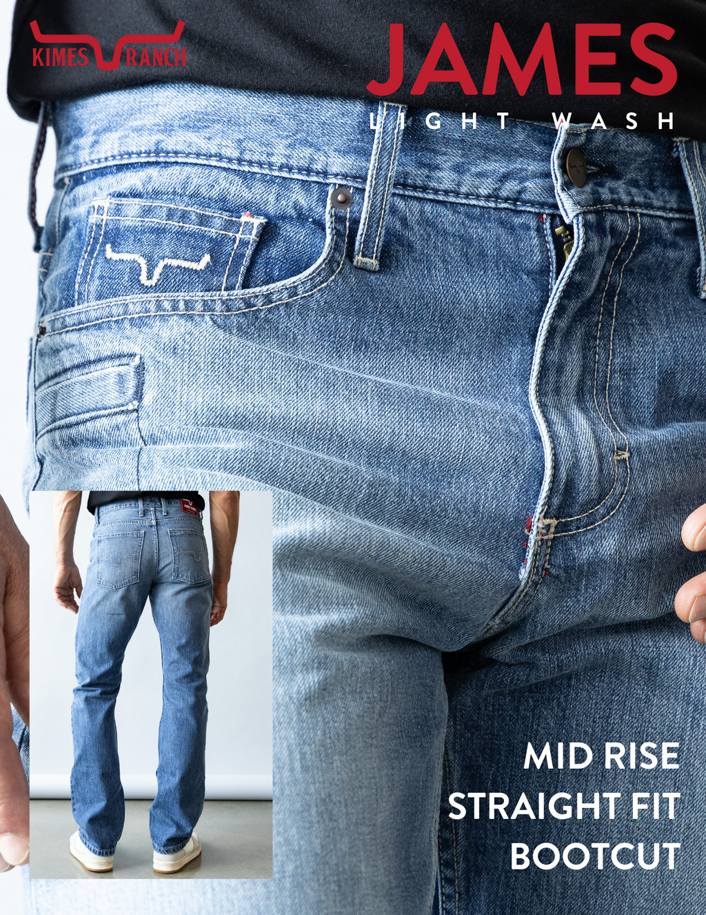 Kimes Ranch Jeans for Men , James fit guide