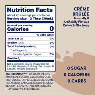 Jordan's Skinny Mix, Sugar Free Crème Brûlée Syrup