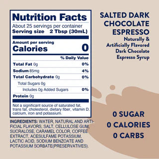 Jordan's Skinny Mix, Sugar Free Salted Dark Chocolate Espresso Syrup