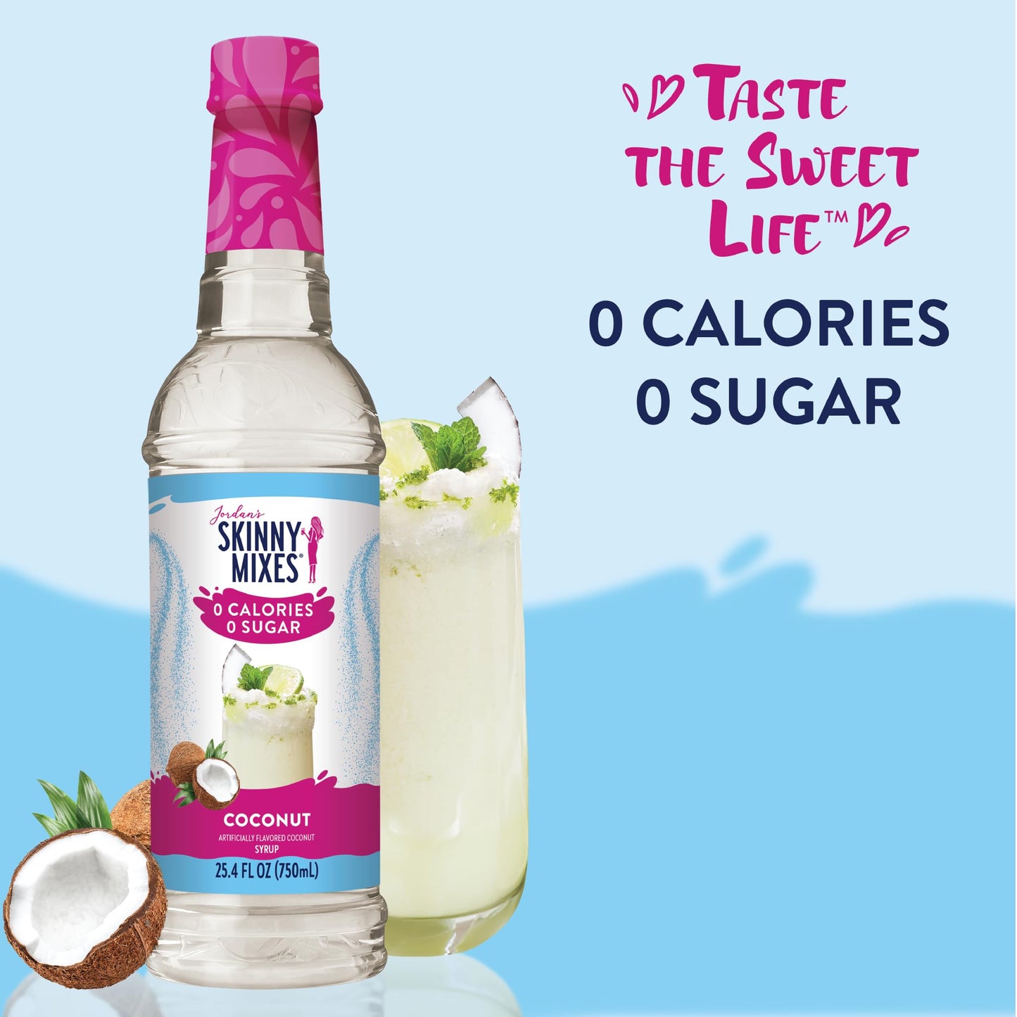 Jordan's Skinny Mixes Sugar Free Syrup, Coconut Flavor, 25.4 Fl Oz