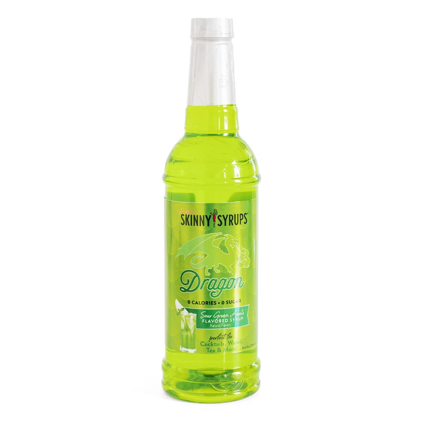 Jordan's Skinny Mixes Sugar Free Syrup, Dragon Flavor, 25.4 Fl Oz (Sour Green Apple)